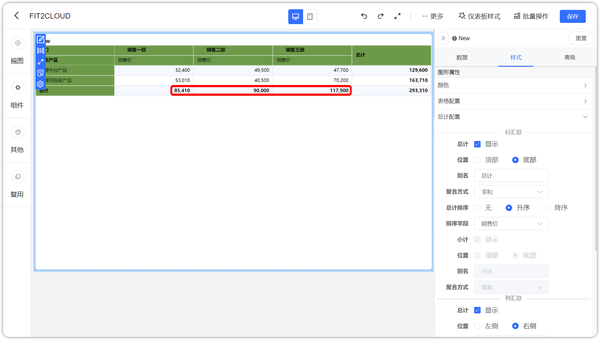 透视表行汇总