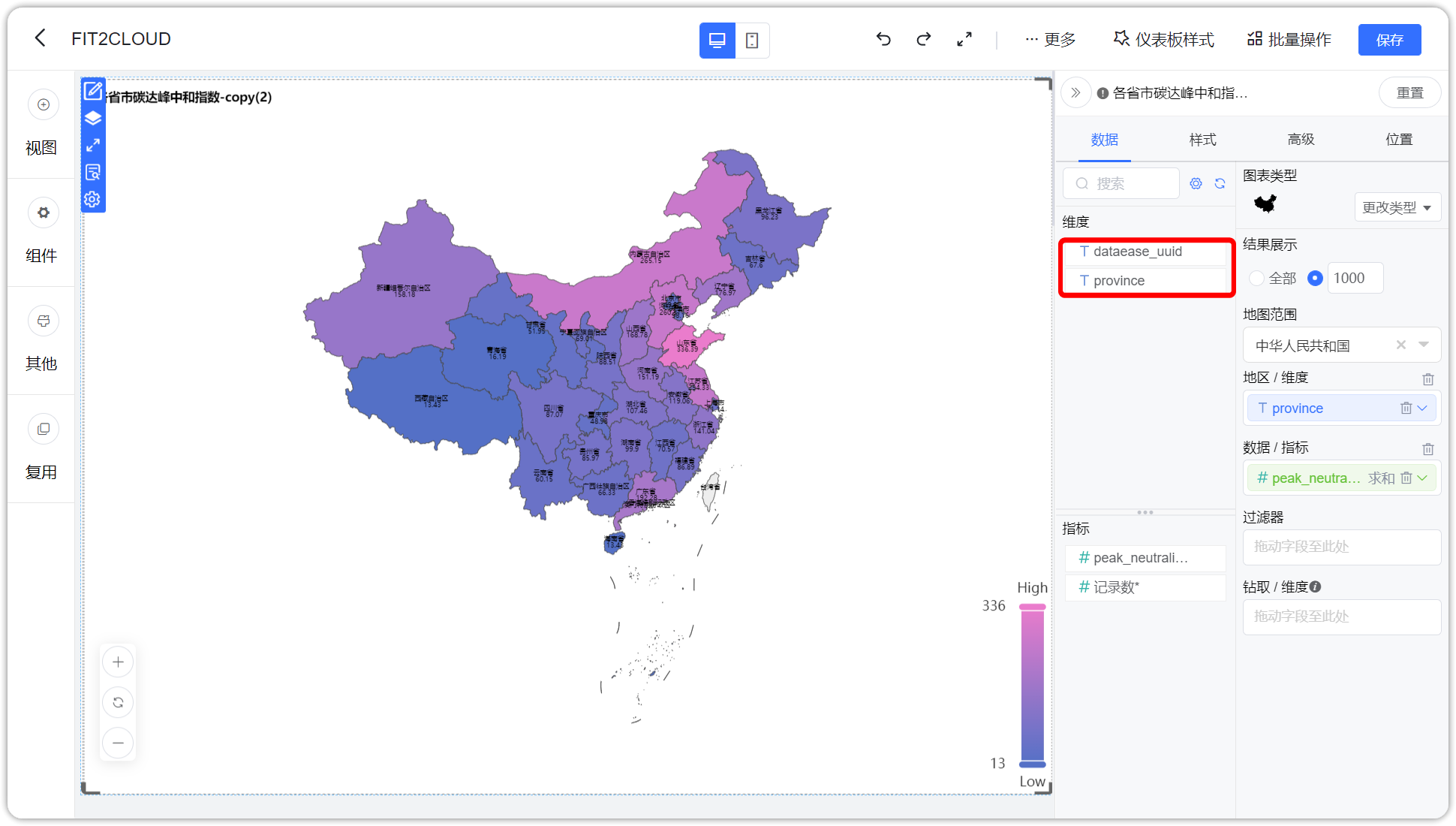 可选维度列表